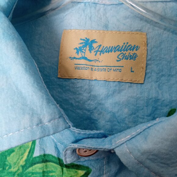 Hawaiian Shirts "Vacation is a state of mind" Size Large Santa Surf Beach Shirt - Picture 2 of 7
